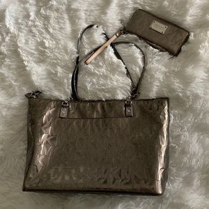 Metallic Michael Kors Purse and Wallet Set